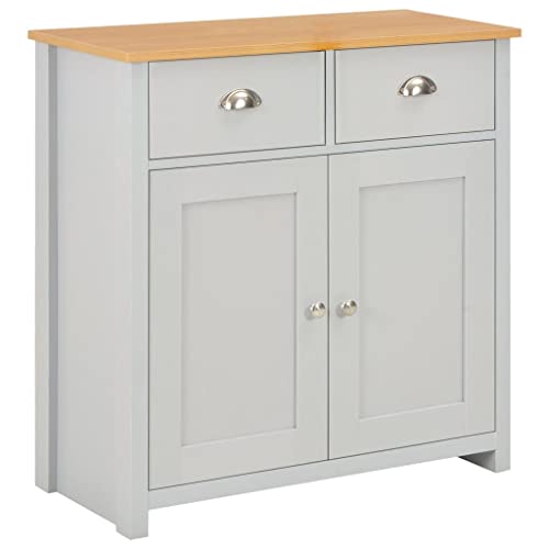 Buffet gris 79x35x81 cm avec rangements pour salon et bureau