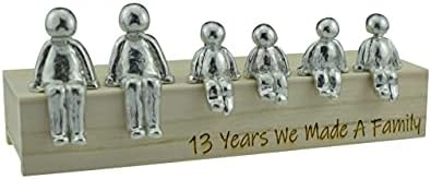 13th Anniversary Idea - 13 Years We Made A Family Metal Ornament - Choose Your Family Combination Box & Woodgrain May Vary(2 Children)