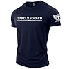 GYMTIER Spartan Forged - Spartan Forged - Men's Gym T-Shirt - Bodybuilding Workout Top, Navy, 5XL #3
