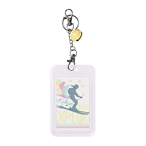 Funda para tarjetas de crédito amarilla con diseño de deportes de invierno y protección fina