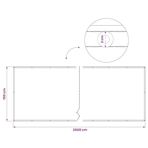 Tela de privacidad para balcón beige de 1,5x25 m resistente al agua con ojales 5