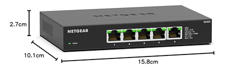NETGEAR 5-Port Multi-Gigabit Ethernet Unmanaged Essentials Switch (MS305) - mit 5 x 1G/2,5G, Desktop- oder Wandbefestigung und eingeschr&auml;nkter Garantie f&uuml;r 3 Jahre