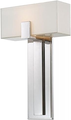 GEORGE KOVACS P1704-613 Kovacs Wall Sconce, 1-Light, 100 Total Watts, 16.5-in H x 10-in W, Polished Nickel