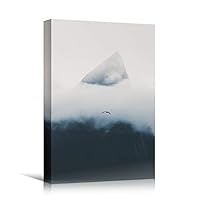 Canvas Wall Art Foggy Landscape Cool Dramatic Mountain Nature Photography Romantics - 12x18 inches