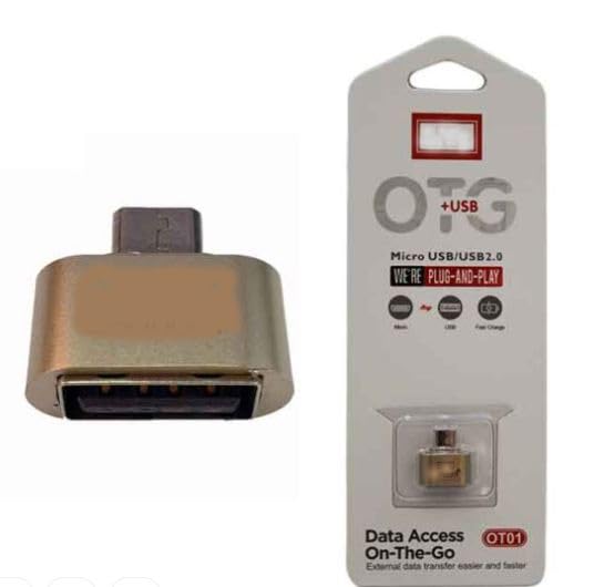 RYN USB OTG Female to Micro Male Adapter Only for Charging OTG Adapter to Micro Female GOLDN COLOUR