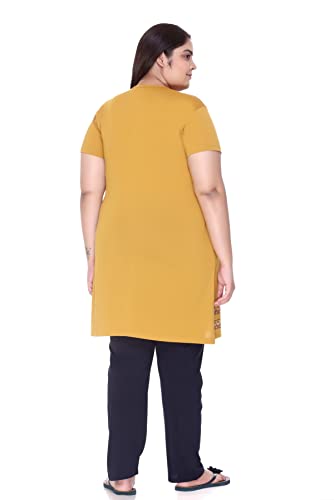 Image of In Love Women's Plus Size Printed Cotton Night Suit Set Short Sleeve | Cotton fabric - soft night suit set for sleepwear and home comfort