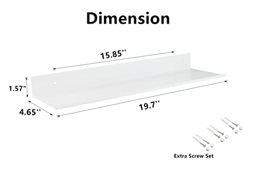 Z metnal Wall Shelf, 20 inch Floating Shelves, Metal Wall Shelf for Display Collection Organization Aluminum, Wall Mounted - Image 3