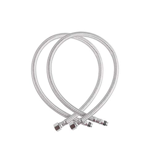 Faucet Connector 304 Stainless Steel Supply Hose 3/8-Inch Female Compression Thread x M10 Male Connector, x 2 Pcs (1 Pair)