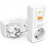 E40C FI-Schalter Steckdosenadapter 16A 10mA 230V IP44 für Schuko Typ F weiß