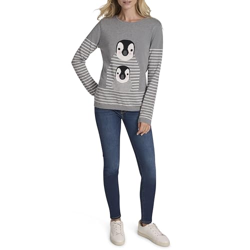 Nautica Women's Long Sleeve Graphic Crew Neck Pullover