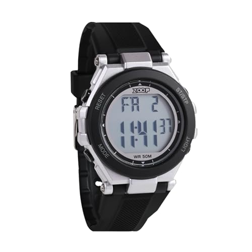 Image of Zoop Digital Watch with Silver Case, Digital Dial & Black Strap for Boys Kids, from House of Titan - 16047PP03