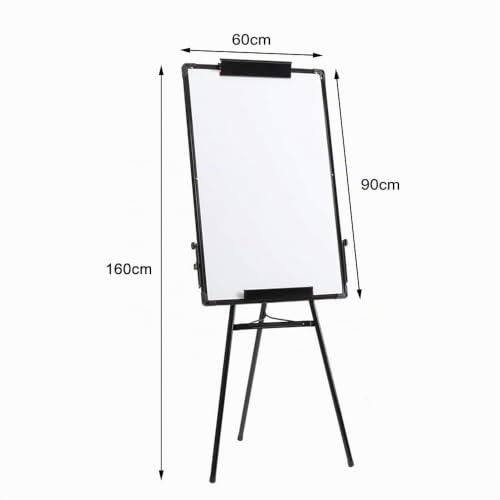 Tableaux blancs-Chevalets avec tableau blanc, Tableau Blanc sur Pied, Tableau Magnétique avec Roues, Hauteur Réglable pour Enfants, Adultes,60 x 90 cm (noir) – vue 3