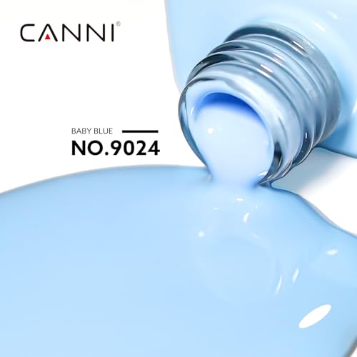 Image of CANNI Baby Blue Gel Nail Polish, 1Pcs Light Blue Gel Polish Pastel Blue Color Nail Polish Gel High Gloss Soak Off U V Gel Nail French Nail Manicure Salon DIY