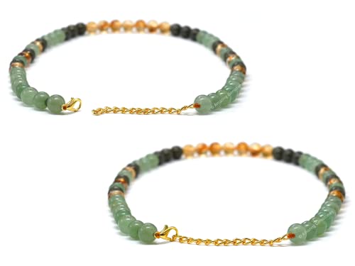 Healing Crystals Pyrite Green Aventurine And Citrine Necklace - Money And Success Necklace For Men Women - Gift For Mothers Day, Fathers Day And Christmas Stocking Stuffer #TOP6