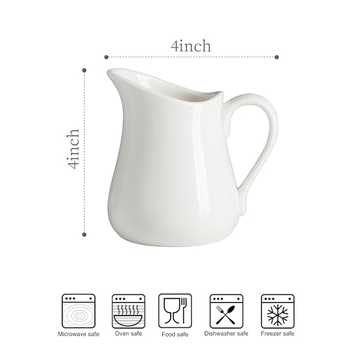 Lyeoboh CREAMER PITCHER 9 Oz Creamer, Small White Creamer Pitcher, Ceramic Milk Pitcher thumb #1