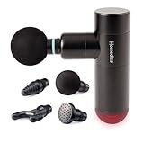 HoMedics Therapist Select Compact Percussion Massager, 4 Attachments, Thermal Heat, Rechargeable Battery with 4-Hour Runtime, 3 Intensity Levels, Cordless for Travel