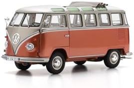 Schuco 1:18 VW T1 Camper Orange/Weiß Dach DC - Hochwertiges Diecast Modellauto im Maßstab 1:18, Modellauto, 1:18, Auto, Sammlermodell