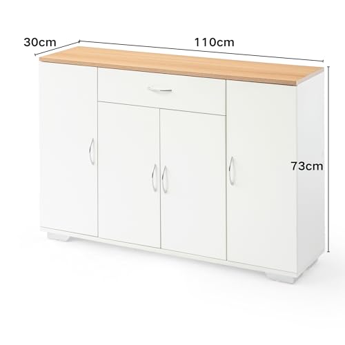 FurnitureR Weiße Kommode, Moderne Kinderzimmer-Kommode mit Geräumigem Stauraum, MDF-Material, Ideal für Platzsparende Lagerung, Einfache Montage, Zeitloses Design