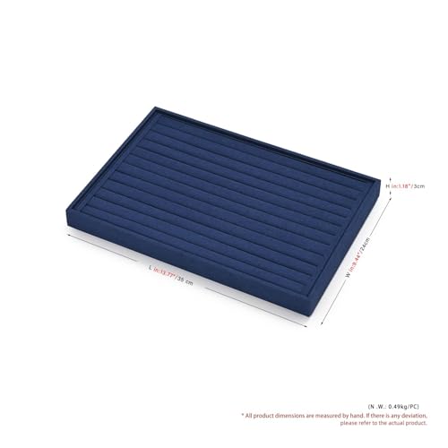 Plateau à bijoux en microfibre bleu à 7 emplacements pour bagues - 5