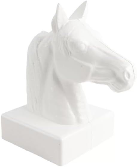 5" x 5" Stallion Horse Head Vinyl Post Cap - White