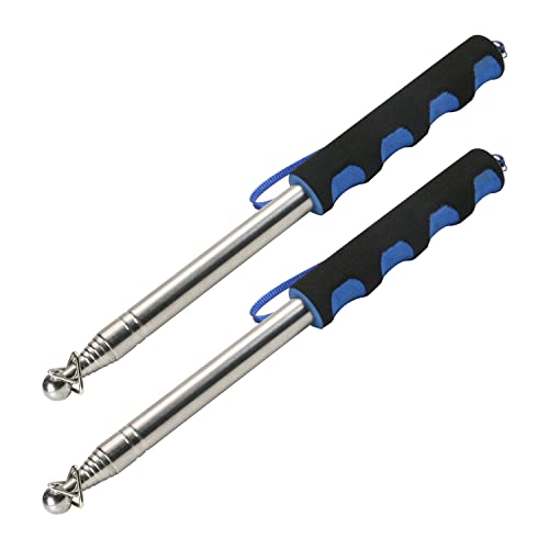 Image of Othmro 2Pcs Hollow Telescopic Teachers Pointer, Teaching Pointer Stick for Classroom, Metal Hand Retractable Pointer Extended Length 55.1 inch, Handheld Presenter Whiteboard Pointer (Blue)