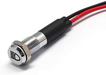 Alpinetech PL8MS 8mm 516 12V LED Metal Signal Indicator Pil