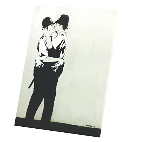 Tableau Banksy Policiers Toile Graffiti Street Art 30x41cm