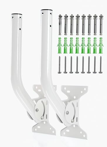 2-Pack Universal Antenna Mount Heavy-Duty Reversible J-Pole Bracket for Outdoor Antennas WiFi Extenders Wireless Bridges Point-to-Point Starlink Weatherproof Wall or Pole Mount. (UB-AM) Comp.