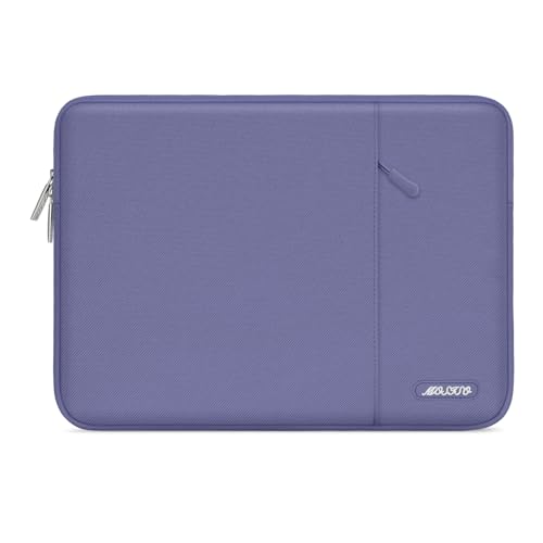 Image of MOSISO Laptop Case 15 inch, 15 inch Laptop Sleeve Compatible with MacBook Air 15 M4 A3241 M3 A3114 M2 A2941 2025 2024 2023,Dell XPS 15,Polyester Vertical Computer Sleeve Bag with Pocket, Lavender Gray