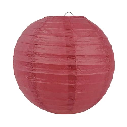 Farolillos de Papel Redonda 5 faroles de papel redondos 4/6/8/10/12 pulgadas, farolillos chinos multicolores, bolas for decoración bodas, fiestas cumpleaños, colgante(PL23 Burgundy,25cm 10inch)