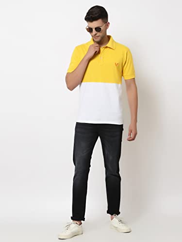 Image of UZARUS Mens Solid Cotton Regular Fit Polo T-Shirt