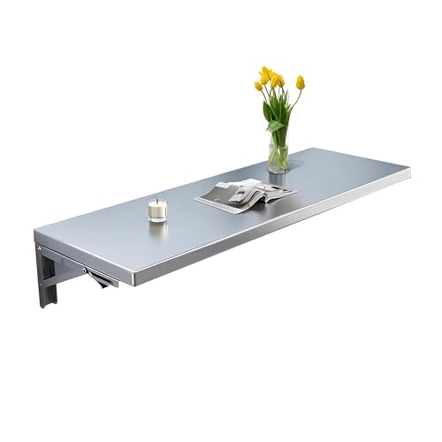 Bureau flottant en acier pour buanderie et cuisine gain de place