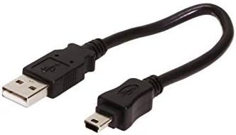 USBGear 8 inch Black USB A to Mini B Cable