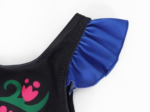 WonderBabe Princess Swimsuits Girls Two Pieces Swimsuits Summer Rash Guard Swimwear Ruffles Sleeve Bathing Suit with Skirt4