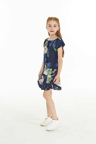 Image of Matchable Family Hawaiian Luau Men Women Girl Boy Clothes in Pineapple Garden Navy