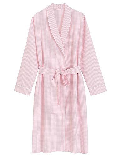 Latuza Women's Seersucker Robe Cotton Bathrobe with Pockets