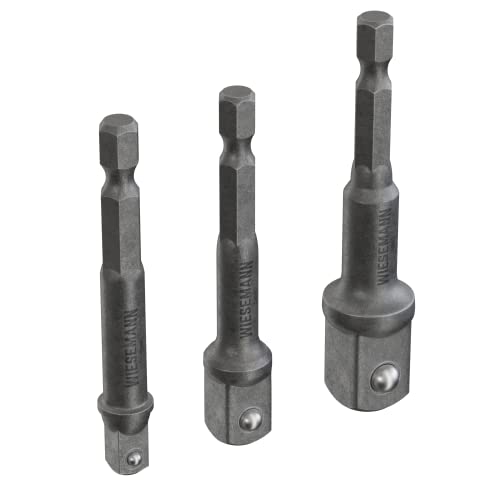 Juego de adaptador de puntas de impacto para taladradora 3 pzs. hexágonales a escuadra de WIESEMANN...