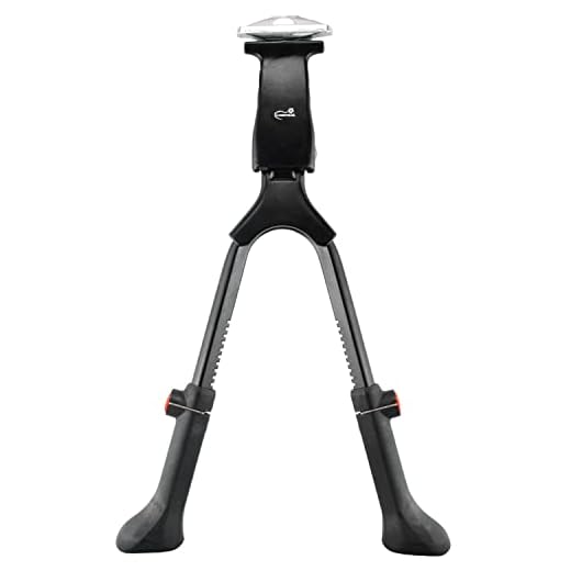Lumintrail Center Mount Double Leg Bicycle Kickstand Adjustable Aluminum Alloy Bike Stand fits 24"-28" (Black)