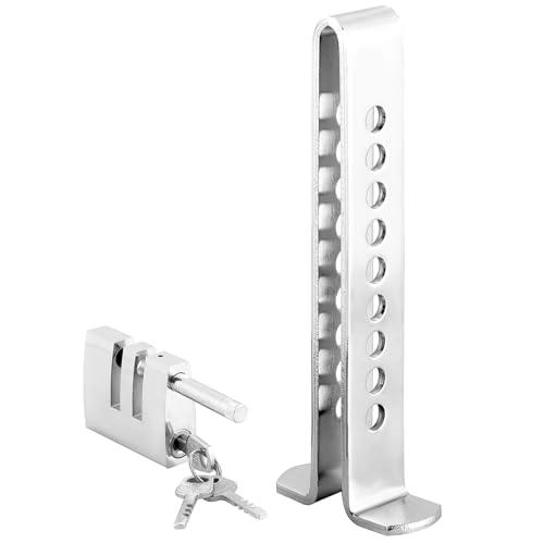 weyleity 9 Holes Brake Pedal Lock | Anti-Theft Clutch Safety Lock Car Brake Pedal Security Lock Tool with 3 Keys Auto Stainless Steel Clutch Lock Compatible with Pedals Less Than 0.54 inches/13.9mm