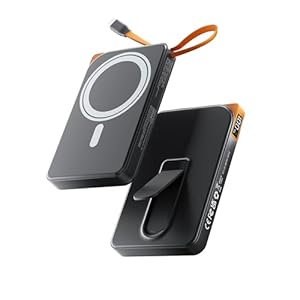 for Magsafe Power Bank iPhone, 10000mAh Foldable Stand Magnetic Portable Charger with 22.5W USB-C Cable, Wireless Powerbank Fast Charging, Battery Pack for iPhone 17 16 15 14 13 12 Series