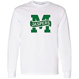 AL02 - Manhattan University Jaspers Primary Logo Long Sleeve T Shirt - Small - White