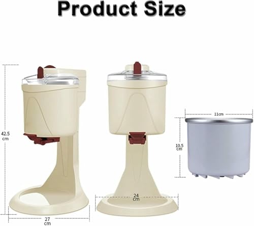Soft Serve Ice Cream Machine, Semi-automatic 1000ML Household Ice Cream Making Machine, Yogurt Mr Whippy Ice Cream Makers for Home Diy Kitchen Fast - Image 6