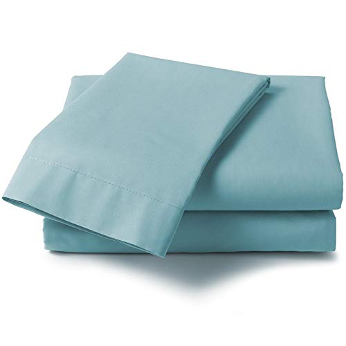 Rohi Bedding Fitted Sheet & Pillowcase Set – 16”/40cm Deep Pocket Percale Polycotton Bed Sheets Double, Breathable, Extra Soft and Comfortable - Double, Aqua