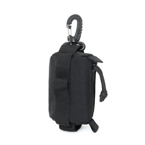 Peminkoo Bolsa con Hebilla para Exteriores Estilo Militar de Bolsillo pequeño para Herramientas Equipamiento Diario Billetera táctica para Llaves Monedero Bolsa Llavero Estuche con Cremallera (Black)