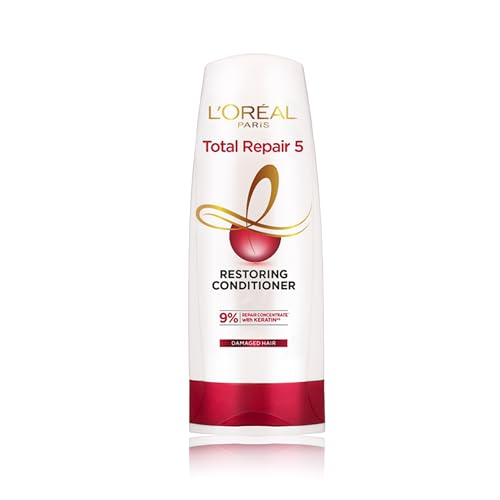 L'Oreal Paris Total Repair 5 Conditioner For Damaged Hair | Powered by Keratin XS Technology| Fights 5 Signs of Hair Damage- Frizz, Breakage, Dryness, Stiff Hair, and Split ends | 340 ml L'Oreal Paris Total Repair 5 Conditioner For Damaged Hair | Powered by Keratin XS Technology| Fights 5 Signs of Hair Damage- Frizz, Breakage, Dryness, Stiff Hair, and Split ends | 340 ml