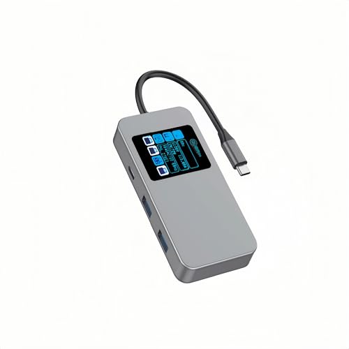 USB C Hub 6 in 1 Smart Docking Station with Screen HDTV 4K@60Hz 100W PD Fast Charging USB-C/A 5Gbps 3.0 Date Ports Travel-Friendly for Dell HP MacBook Air/Pro, iPad, Surface, Samsung Galaxy and More.