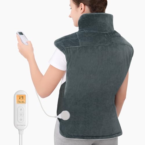 Comfytemp gewichtetes Heizkissen für Rücken Schulter Nacken mit 9 Wärmestufen 0,5-9h Abschaltautomatik, 1,1 kg Rückenwärmer Nackenwärmer Wärmekissen Geschenke für Mütter, Frauen, Mama, Papa