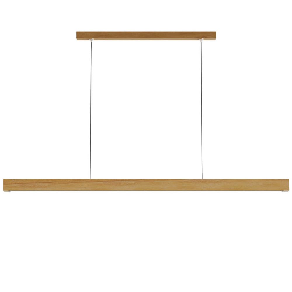 CSXSXAUO LED Linear Pendant Light Long Strip Dining Table Lamp 100cm/39.4in Wood Chandelier Ceiling Lamps, 24W Hanging Lights for Kitchen Island Restaurant Office Chandeliers Star of