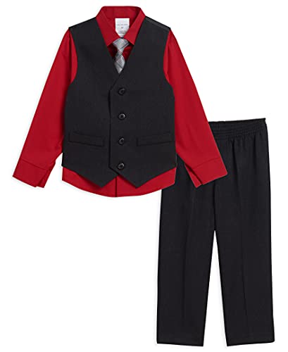 Van Heusen Boys' 4-Piece Formal Suit Set: Vest, Pants, Shirt, and Tie