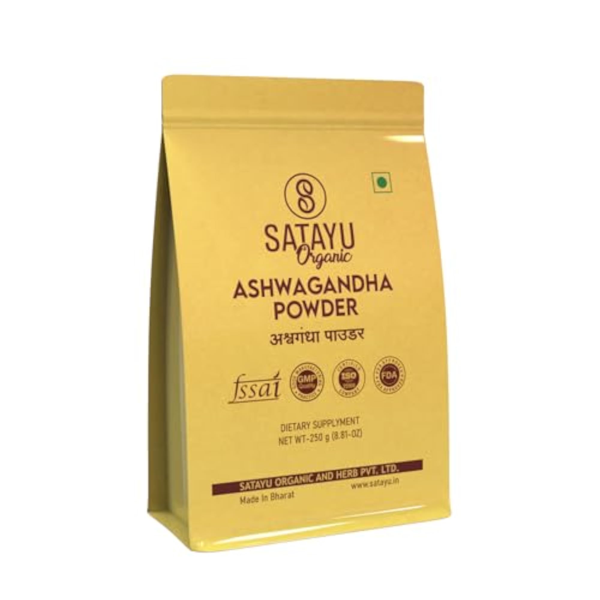 SATAYU ORGANIC Ashwagandha Powder - 250g Root for Stress Relief